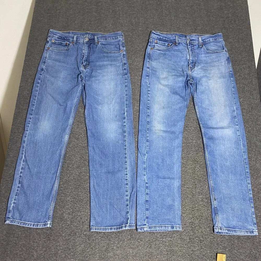 Lot of 4 Levis Mens Jeans 527 Bootcut 505 Straight Blue Denim 32x30 Fits 32x29
